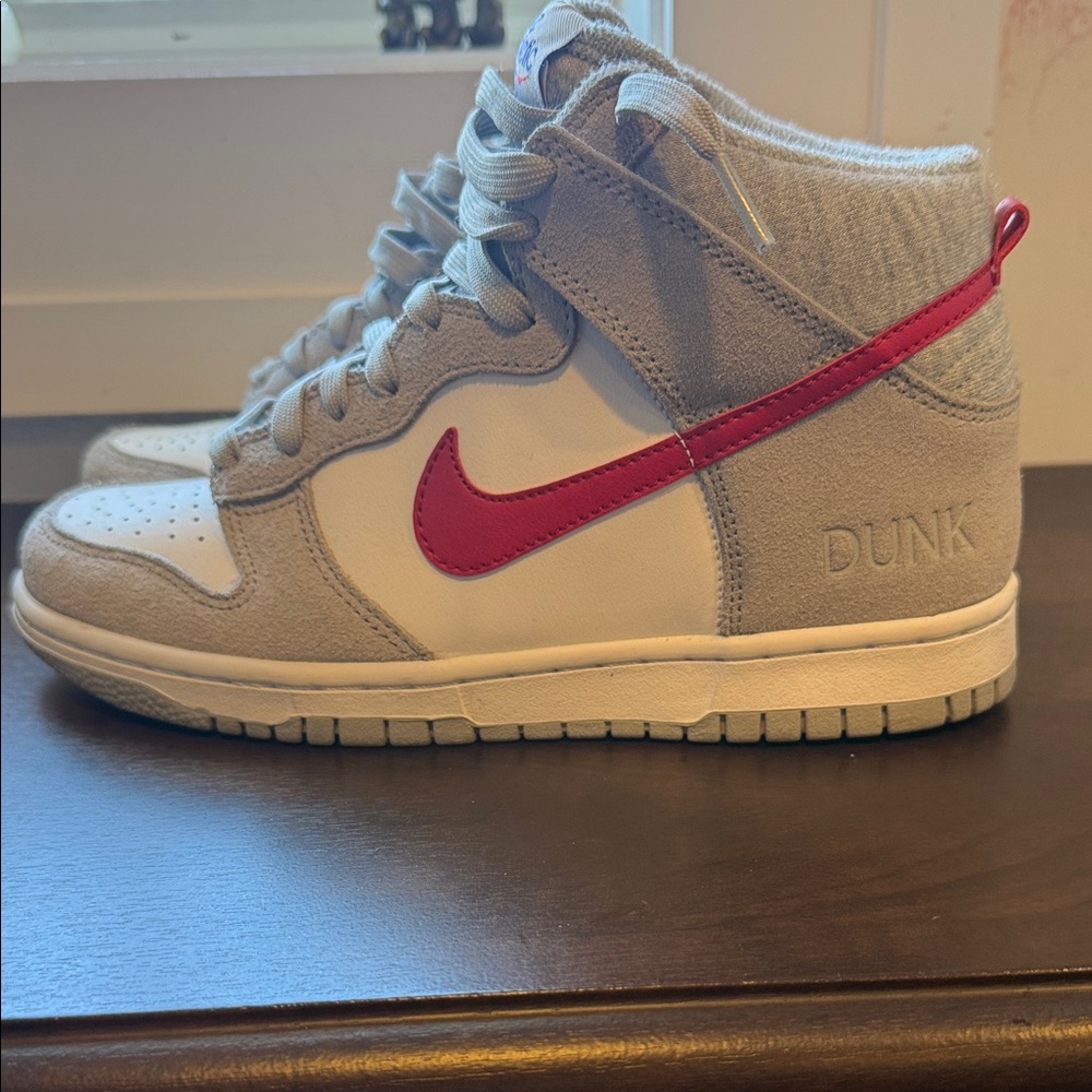 Nike Kids Dunk High Sneakers - White and Red